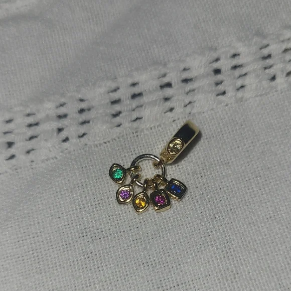 Silver Multi-Color Gemstone Pendant - Picture 2 of 7